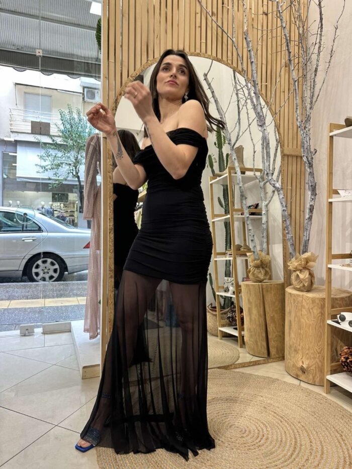 Φόρεμα με Τούλι Maxi με Διαφάνεια - Image 9